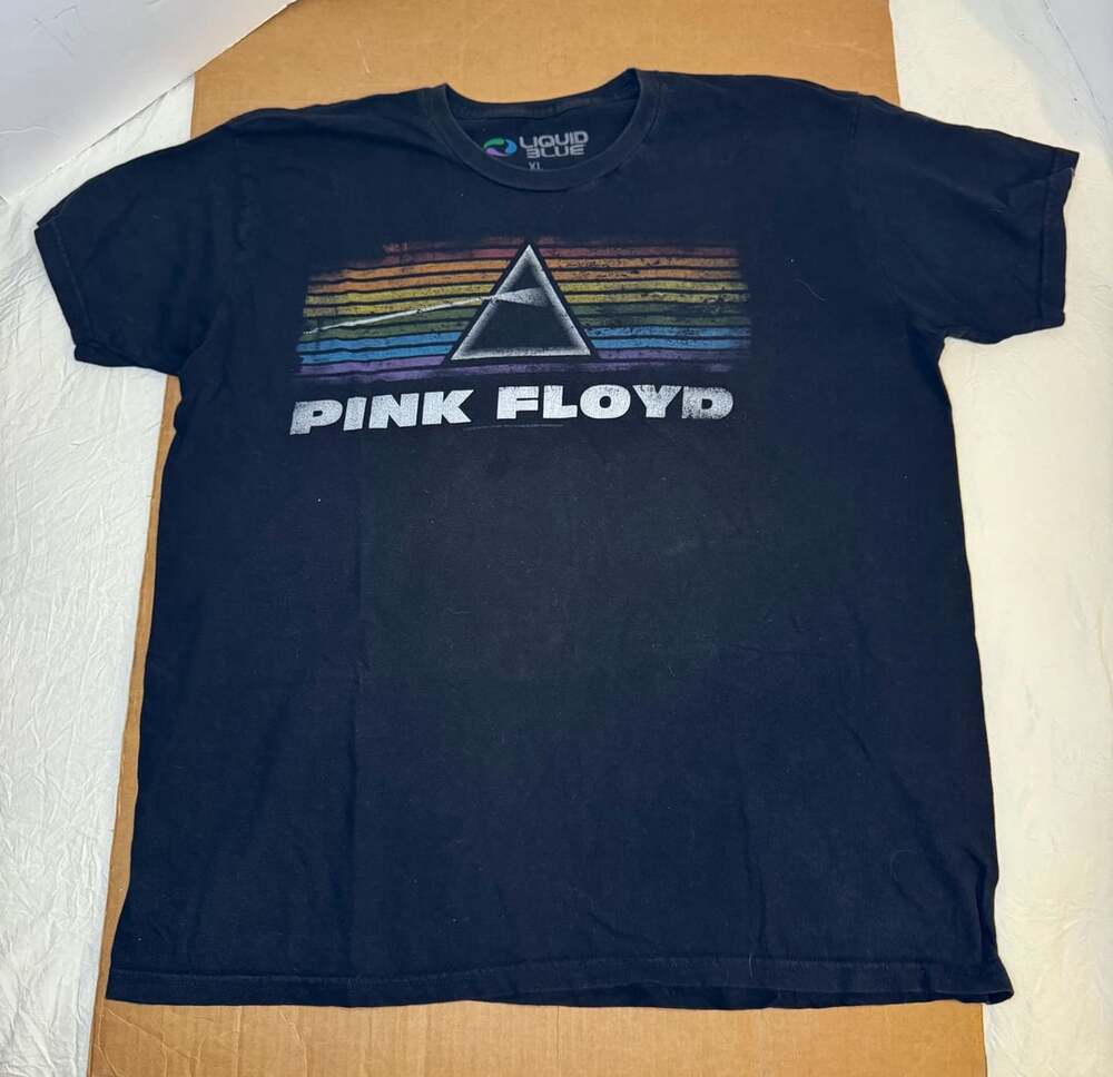 Liquid Blue Pink Floyd Dark Side Of The Moon T-Shirt XL Black